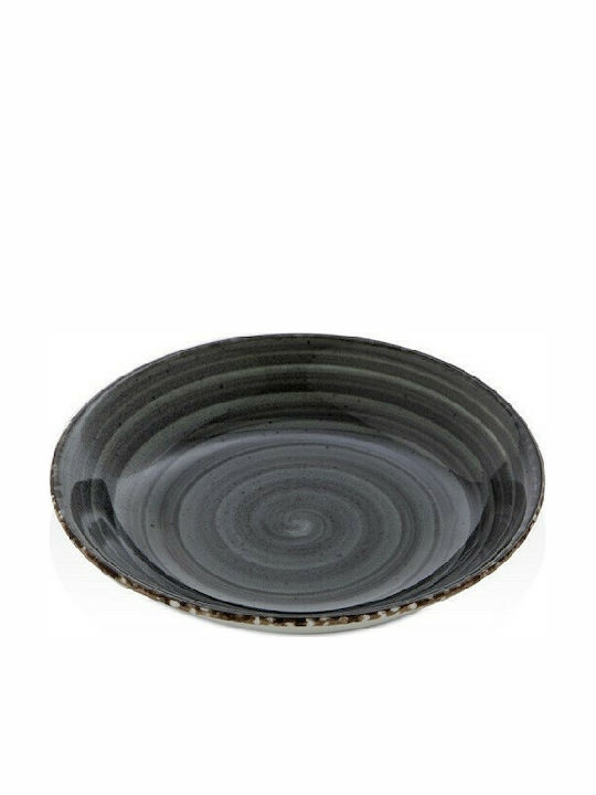 Gural Avanos Plate Soup made of Porcelain Anthracite with Diameter 20cm