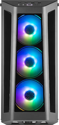 CoolerMaster Masterbox MB530P Gaming Midi Tower Κουτί Υπολογιστή με Πλαϊνό Παράθυρο και RGB Φωτισμό Μαύρο