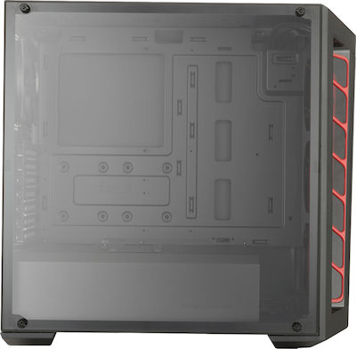CoolerMaster Masterbox MB511 Midi Tower Κουτί Υπολογιστή με Πλαϊνό Παράθυρο Κόκκινο
