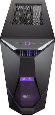 CoolerMaster MasterBox K500 Gaming Midi Tower Κουτί Υπολογιστή με Πλαϊνό Παράθυρο και RGB Φωτισμό Μαύρο