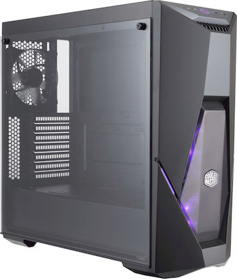 CoolerMaster MasterBox K500 Gaming Midi Tower Κουτί Υπολογιστή με Πλαϊνό Παράθυρο και RGB Φωτισμό Μαύρο