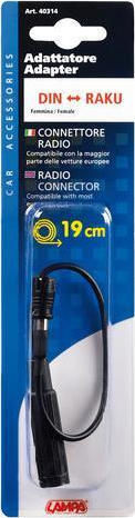Lampa Interner Autoantennenadapter Universal Din/Raku Weiblich zu Männlich 19cm