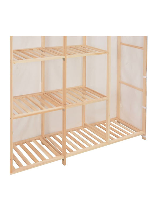 vidaXL Fabric Wardrobe with Shelves in White Color 170x40x173cm