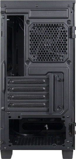 Inter-Tech X-608 Infinity Micro Gaming Midi Tower Κουτί Υπολογιστή με Πλαϊνό Παράθυρο και RGB Φωτισμό Μαύρο