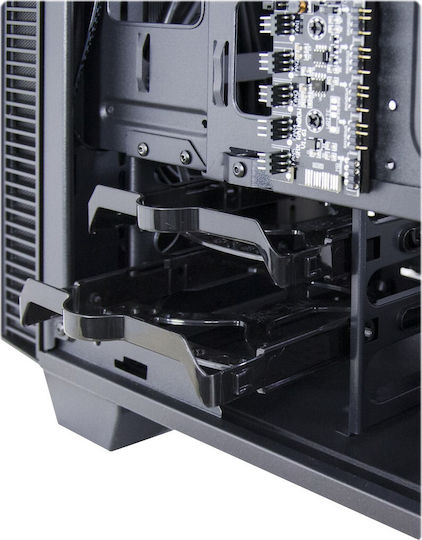Inter-Tech X-608 Infinity Micro Gaming Midi Tower Κουτί Υπολογιστή με Πλαϊνό Παράθυρο και RGB Φωτισμό Μαύρο