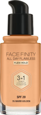 Max Factor Facefinity All Day Flawless 3-in-1 Flüssiges Make-up LSF20 76 Warm Golden 30ml