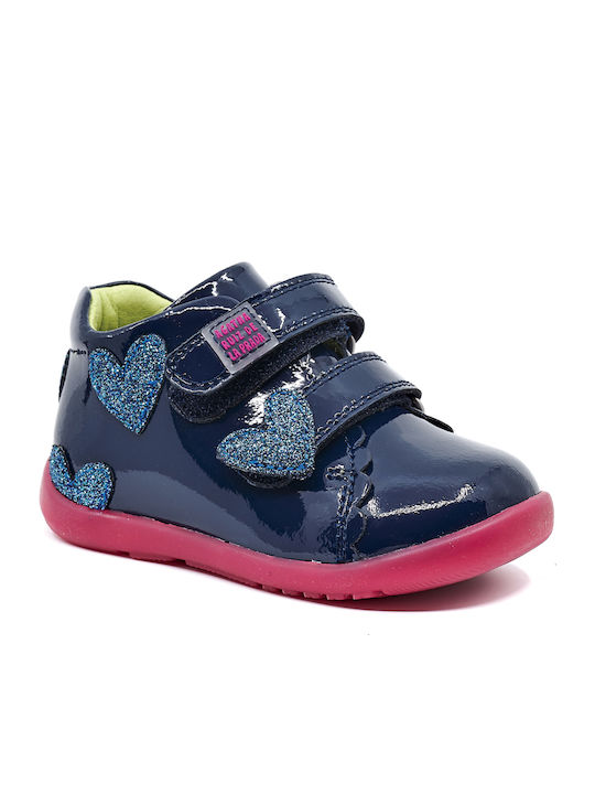 Agatha Ruiz De La Prada Δερμάτινα Παιδικά Μποτάκια με Σκρατς Navy Μπλε