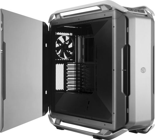 CoolerMaster Cosmos C700P Гейминг Пълна кула Компютърна кутия със страничен прозорец и RGB осветление Сив