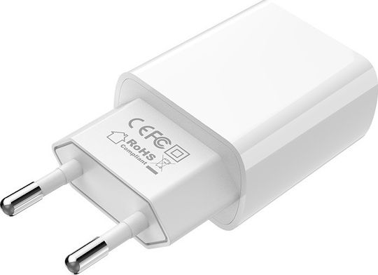 Borofone Charger with USB-A Port and Cable Lightning Whites (BA20A)