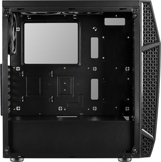 Aerocool Klaw Gaming Midi Tower Κουτί Υπολογιστή με Πλαϊνό Παράθυρο και RGB Φωτισμό Μαύρο