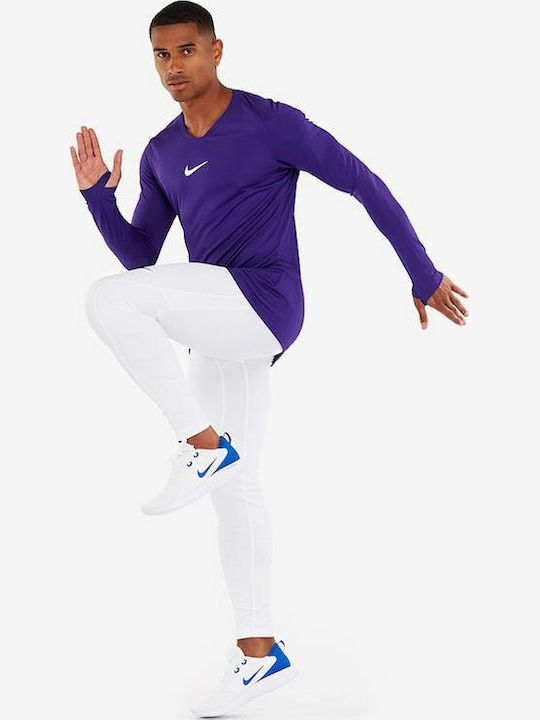 Nike First Layer Ανδρική Μπλούζα Dri-Fit Μακρυμάνικη Μωβ