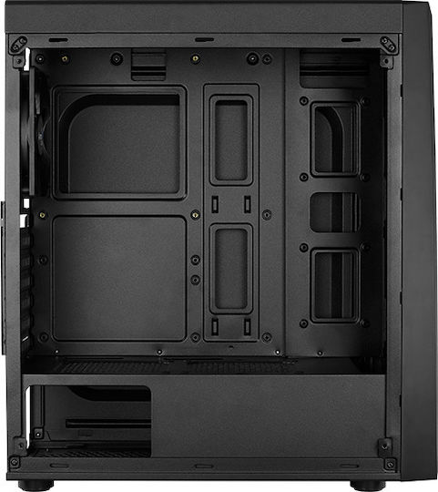 Aerocool Bolt Gaming Midi Tower Κουτί Υπολογιστή με Πλαϊνό Παράθυρο και RGB Φωτισμό Μαύρο