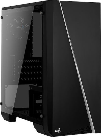 Aerocool Cylon Mini Gaming Mini Tower Κουτί Υπολογιστή με Πλαϊνό Παράθυρο και RGB Φωτισμό Μαύρο