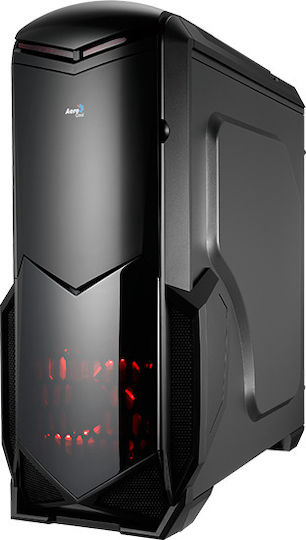 Aerocool Battlehawk Gaming Midi-Turm Computergehäuse mit Seitenfenster Schwarz