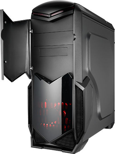 Aerocool Battlehawk Gaming Midi-Turm Computergehäuse mit Seitenfenster Schwarz
