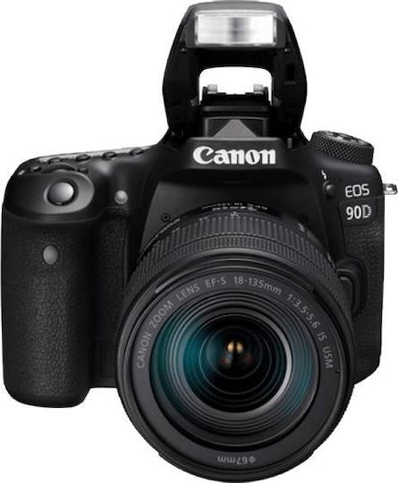 Canon DSLR Camera EOS 90D Crop Frame Kit (EF-S 18-135mm F3.5-5.6 IS USM) Black