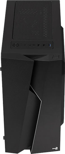 Aerocool Bolt Mini Gaming Mini Tower Κουτί Υπολογιστή με Πλαϊνό Παράθυρο και RGB Φωτισμό Μαύρο