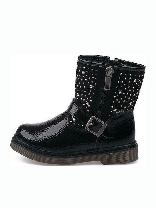 Xti Kids Patent Leather Boots with Zipper Black