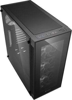 Sharkoon TG5 Gaming Midi Tower Κουτί Υπολογιστή με Πλαϊνό Παράθυρο Κόκκινο
