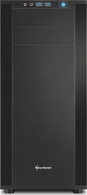 Sharkoon M25-W Midi Tower Computer Case with Window Panel Black