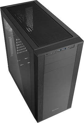 Sharkoon M25-W Midi Tower Κουτί Υπολογιστή με Πλαϊνό Παράθυρο Μαύρο
