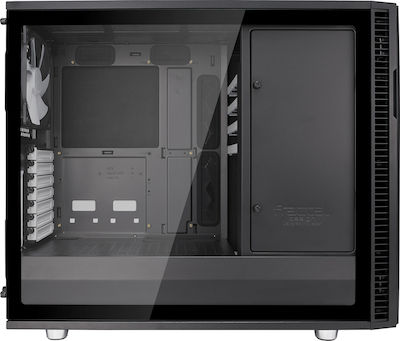 Fractal Design Define R6 Tempered Glass Midi Tower Κουτί Υπολογιστή με Πλαϊνό Παράθυρο Μαύρο