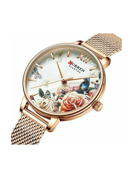 Curren Watch with Pink Gold Metal Bracelet