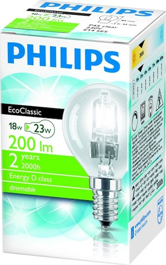 Philips Халогенна Лампа за Цокъл E14 с Мощност 18W 230V