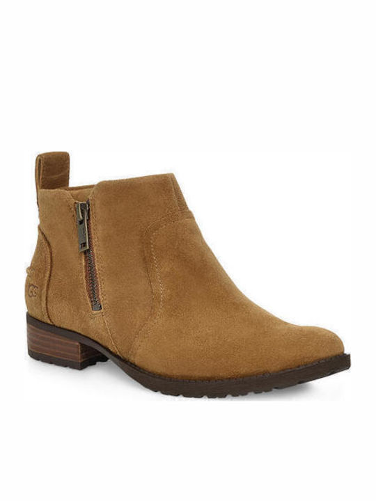 1103725 Suede Women's Ankle Boots Chestnut