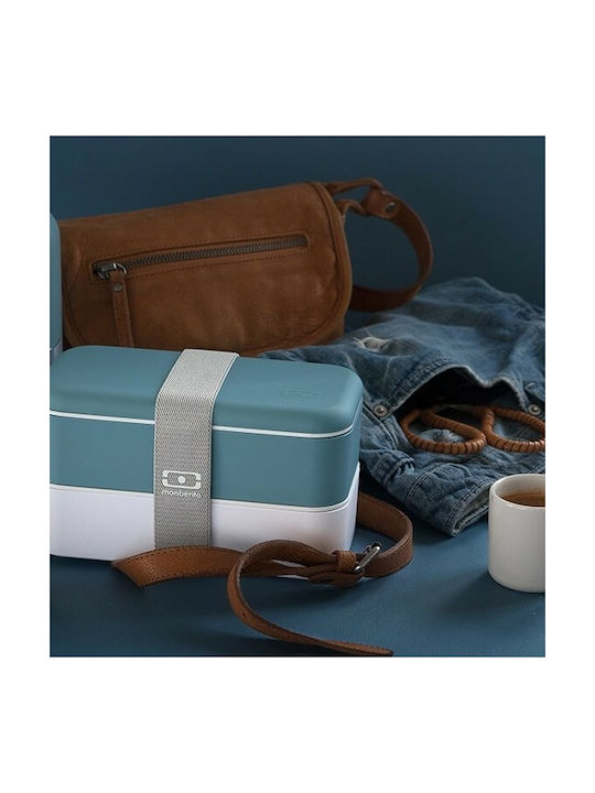 Monbento Original Cutie pentru Mâncare Plastic Denim/alb Potrivit pentru Cuptor cu Microunde 1000ml 1buc