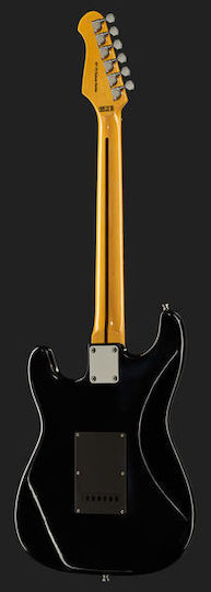 Harley Benton ST-70 Elektrische Gitarre Stratocaster mit HSS Tonabnehmerkonfiguration Schwarz
