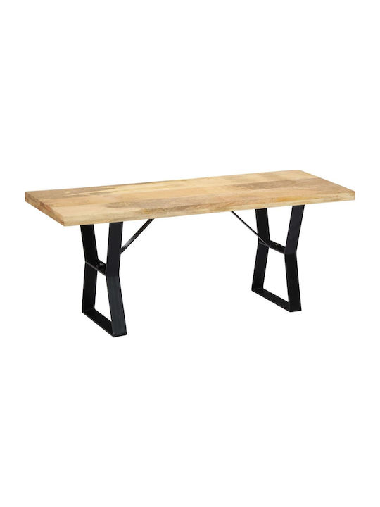 Dining Room Bench with Wooden Surface Brown 110x40x45cm