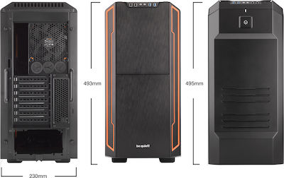Be Quiet Silent Base 600 Window Midi Tower Κουτί Υπολογιστή Πορτοκαλί