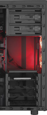 Corsair Carbide Spec-01 Gaming Midi Tower Κουτί Υπολογιστή με Πλαϊνό Παράθυρο Red LED