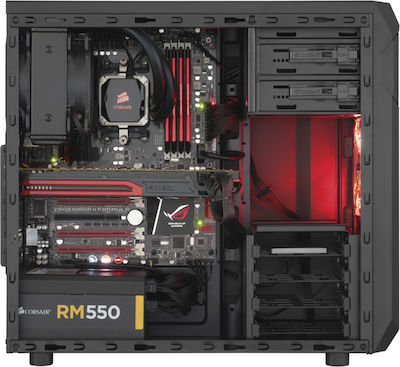 Corsair Carbide Spec-01 Gaming Midi Tower Κουτί Υπολογιστή με Πλαϊνό Παράθυρο Red LED