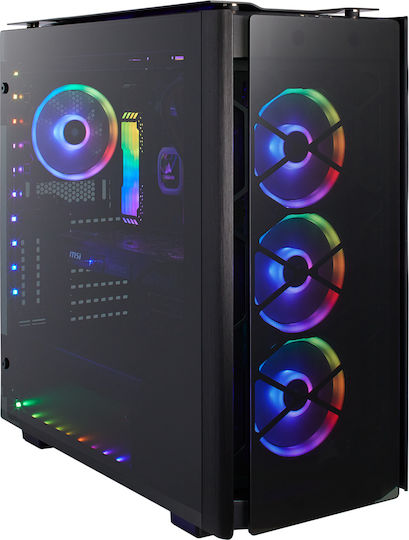 Corsair Obsidian Series 500D RGB SE Premium Геймърско бюро Midi Tower Компютърна кутия със страничен прозорец Черен
