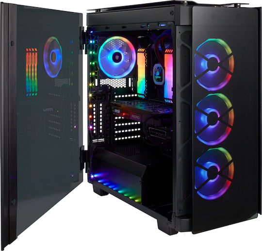 Corsair Obsidian Series 500D RGB SE Premium Геймърско бюро Midi Tower Компютърна кутия със страничен прозорец Черен