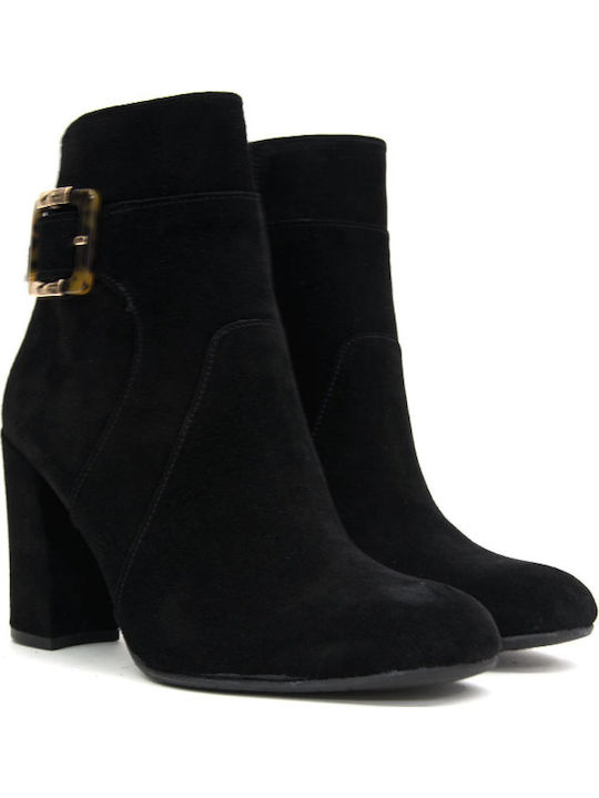 600 Wildleder Stiefeletten Damen Schwarz