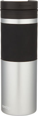 Contigo Twistseal Glaze Glass Thermos Stainless Steel BPA Free Silver 470ml with Mouthpiece 2095393