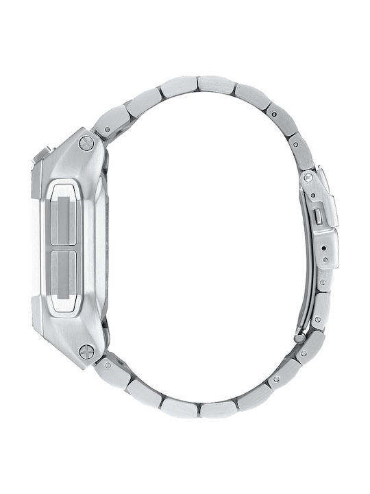 Nixon Regulus SS Дигитален Мъжки часовник 46мм На батерия Сребърен Метална гривна