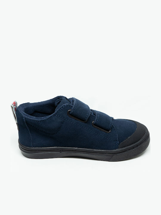 Suede Παιδικά Μποτάκια με Σκρατς Navy Μπλε