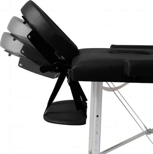 vidaXL Aluminum Portable/Folding Black Massage and Physiotherapy Bed 186x68cm 2 Positions