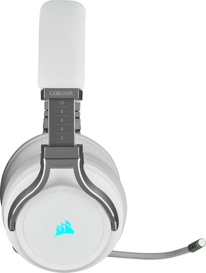 Corsair Virtuoso RGB Wireless Over Ear Gaming Headset με σύνδεση USB Λευκό