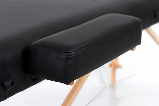 Rest Pro VIP 3 Wooden Portable/Folding Black Massage and Physiotherapy Bed 192x70cm