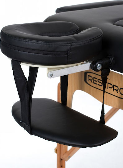 Rest Pro VIP 3 Wooden Portable/Folding Black Massage and Physiotherapy Bed 192x70cm