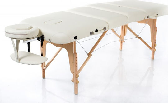 Rest Pro VIP 4 Wooden Portable/Folding Ecru Massage and Physiotherapy Bed 192x70cm