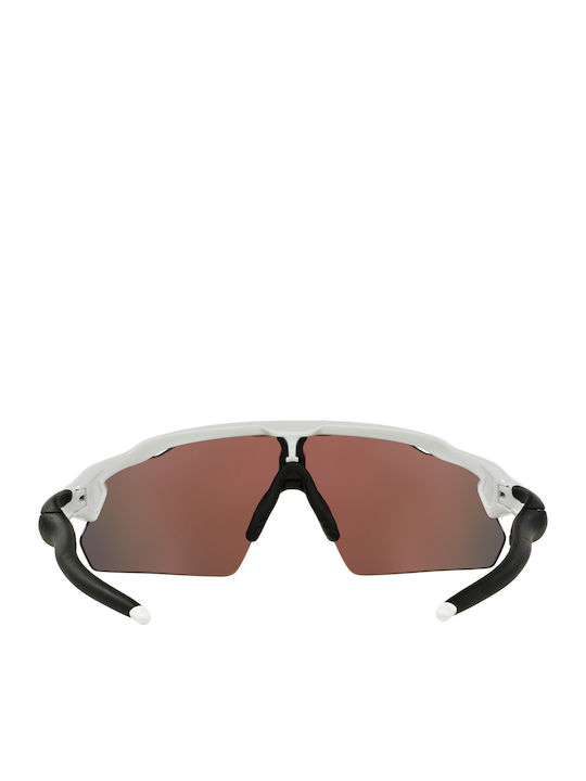 Oakley Radar Ev Pitch Men's Sunglasses with White Plastic Frame and Red Mirror Lens