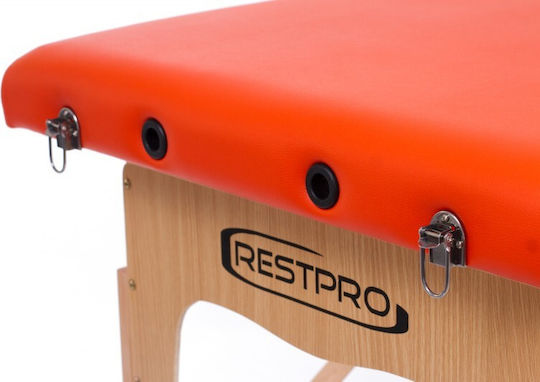 Rest Pro Classic 2 Wooden Portable/Folding Orange Massage and Physiotherapy Bed 192x70cm