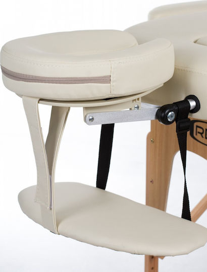 Rest Pro VIP Oval 3 Massagetisch Tragbar/Zusammenklappbar Ecru aus Holz 192x70cm