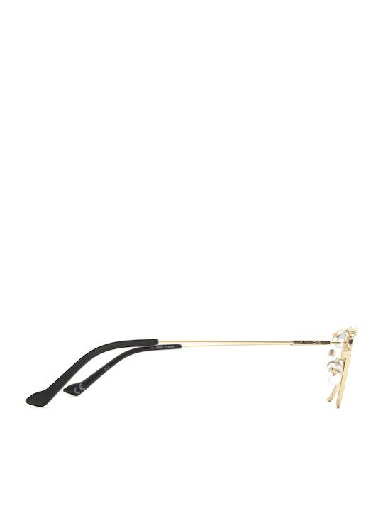 adidas Women's Sunglasses with Gold Metal Frame and Light Blue Gradient Lens AOM012-120032